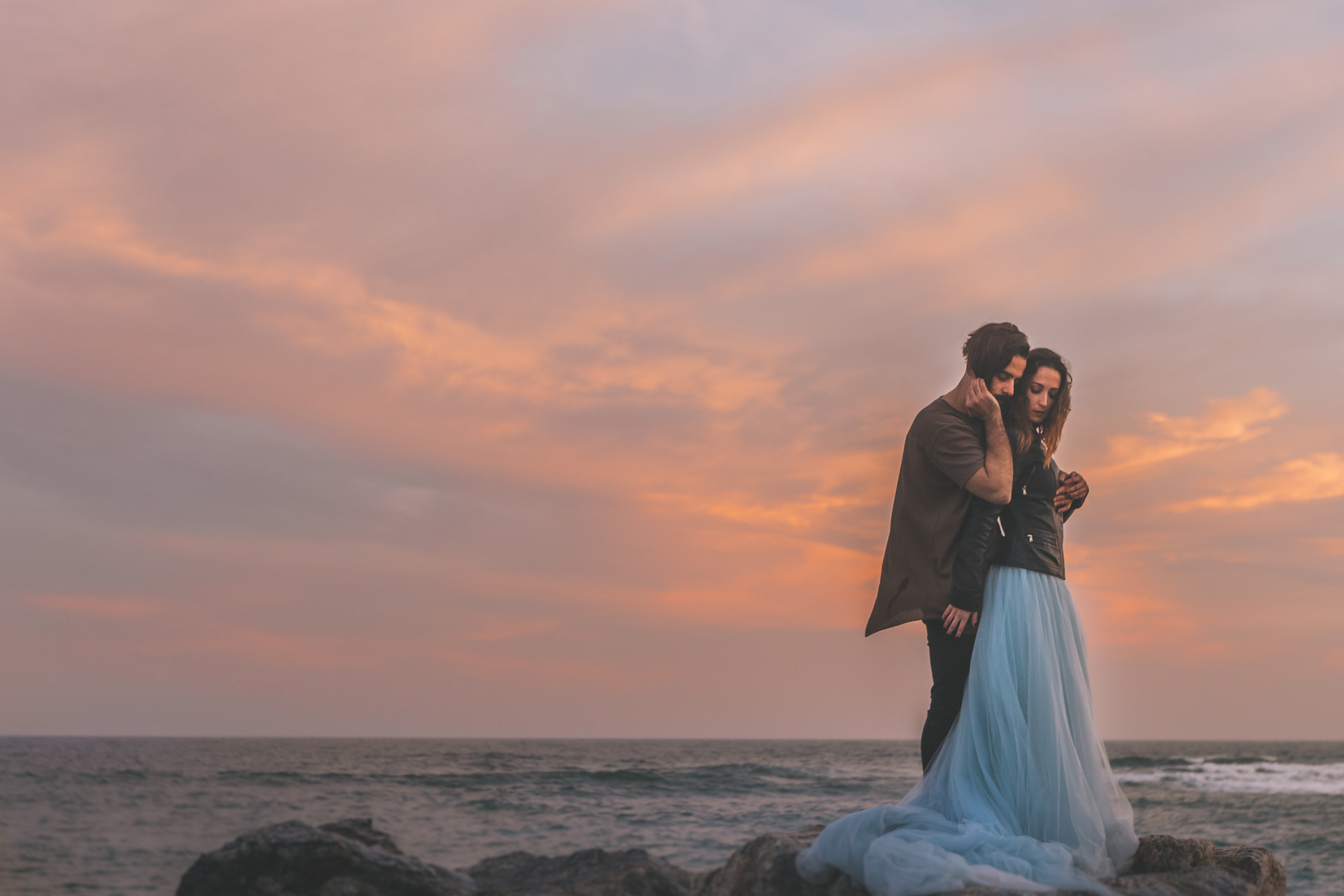 Reportaje de pareja a atardecer