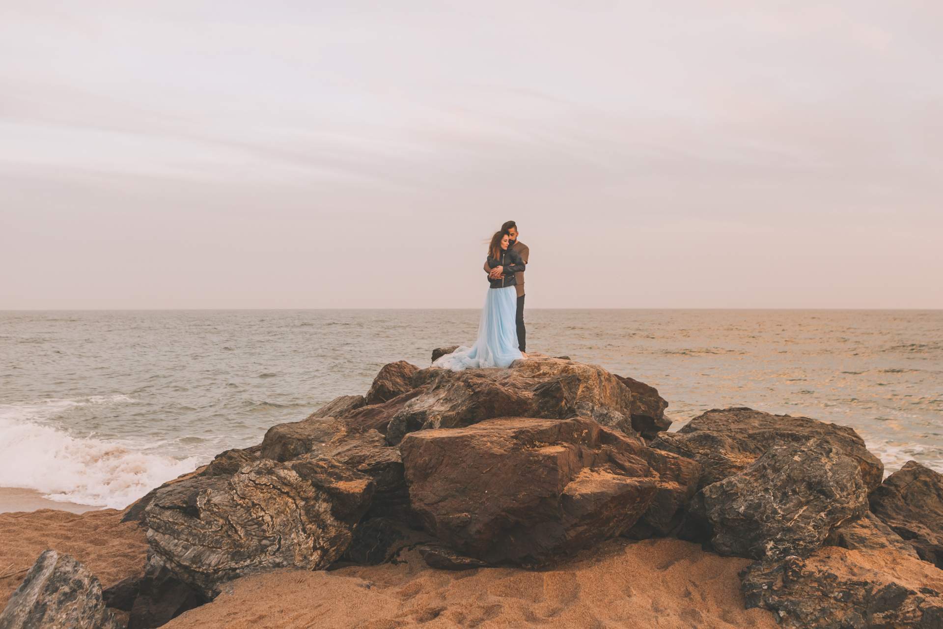 Reportaje de pareja a atardecer